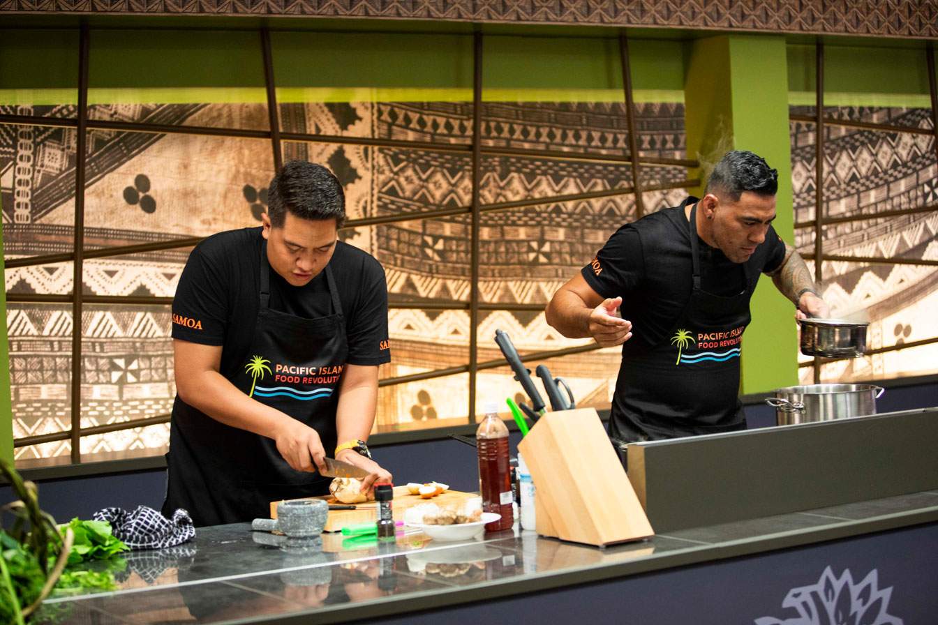 Jerey Young and Chef John Tu’u - Team Samoa